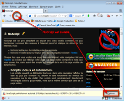 NoScript est désormais installé dans Firefox