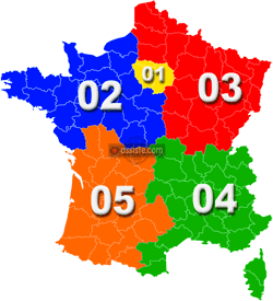 Régions téléphoniques de la France et préfixe des numéros de téléphone