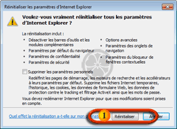 Réinitialiser Internet Explorer