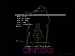 Le fond d'écran de Sardu est la carte de la Sardaigne.