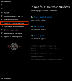 Windows 10 - Sécurité Windows - Pare-feu et protection du réseau