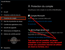 Windows 10 - Sécurité Windows - Protection du compte