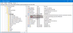 Présence du Service Windows « !SASCORE » (« SAS Core Service ») dans le Registre Windows