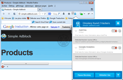 Simple Adblock - Un tracker (fournisseur d'un Widget) présent sur le site de Simple Adblock.
