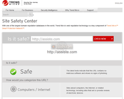 Trend Micro Site Safety Center - Web-réputation d'un site Web