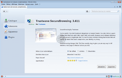 Trustwave SecureBrowsing - Ici, l'extension telle qu'elle apparaît dans le navigateur Firefox