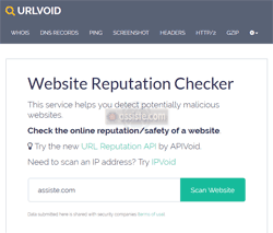 URLVoid - Web-réputation d'un site Web par agrégation de 36 listes noires