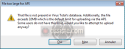 VT Hash Check signale que le fichier est inconnu de VirusTotal