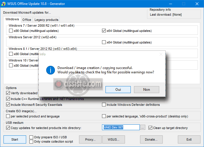 WSUS - Windows Update hors ligne (Windows Update offline) - Fin du téléchargement
