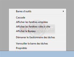 Windows - Barre de tâches - Menu contextuel