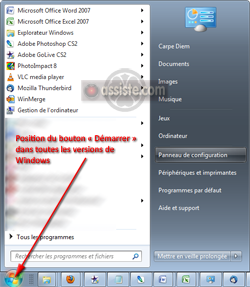 Windows - Barre de tâches - Bouton « Démarrer »
