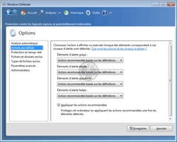 Windows Defender - Paramétrage des actions à entreprendre sur découverte de malwares