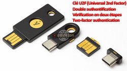Double authentification - Vérification en deux étapes - Two-factor authentication - Clé U2F (Universal 2nd Factor)