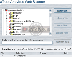 Antivirus gratuit en ligne - CA (Computer Associates) - eTrust AntiVirus Web Scanner