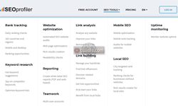 SEOprofiler (seoprofiler.com) Webmasters tools<br>Une vaste collection d'outils et services dédiés SEO<br>