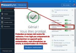 Malwarebytes - Paramétrage - Protection en temps réel contre les malveillances (malwares)