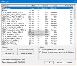 SDI-Tool - Snappy Driver Installer - Sélection des packs de drivers