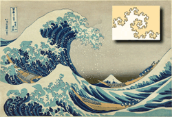Hokusai - La Grande Vague de Kanagawa (1831) - En insert, un calcul de fractales