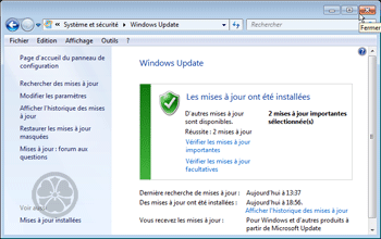 Windows Updates est terminé - Les mises à jour ont été téléchargées automatiquement et sont installées